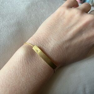 Gold Bar Bracelet with Star Accent — Women Jewelry
